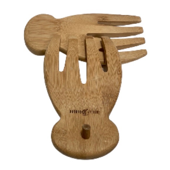 TOTALLY BAMBOO Salad or Pasta Server Hands Set of 2 - Picture 1 of 9